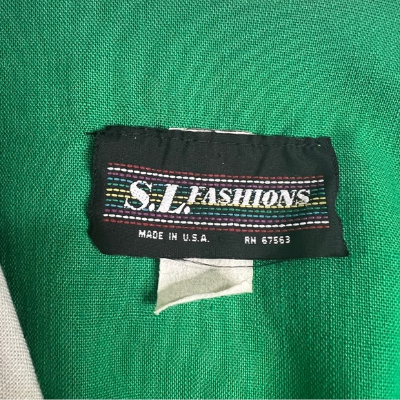 Vintage 80s Green Short Sleeve Dress - Picture 6 of 9